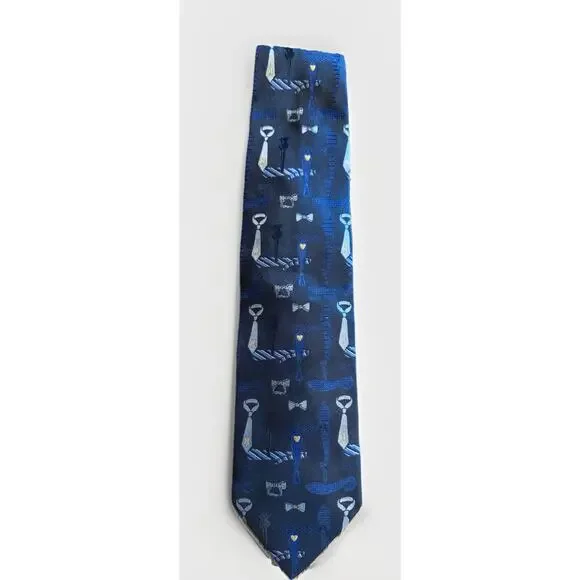 VINTAGE MOSCHINO SILK TIE All Over Tie Pattern MOSCHINO MADE IN ITALY - Picture 5 of 5